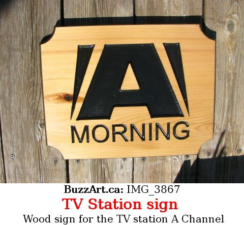 Indoor wood sign - TV Station A Channel